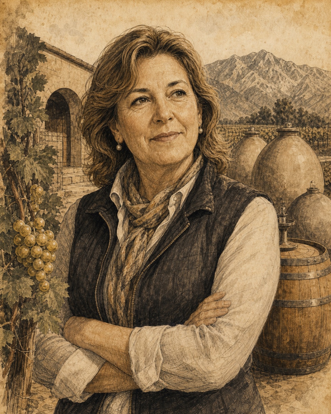Interpretive illustrated portrait of Susana Balbo