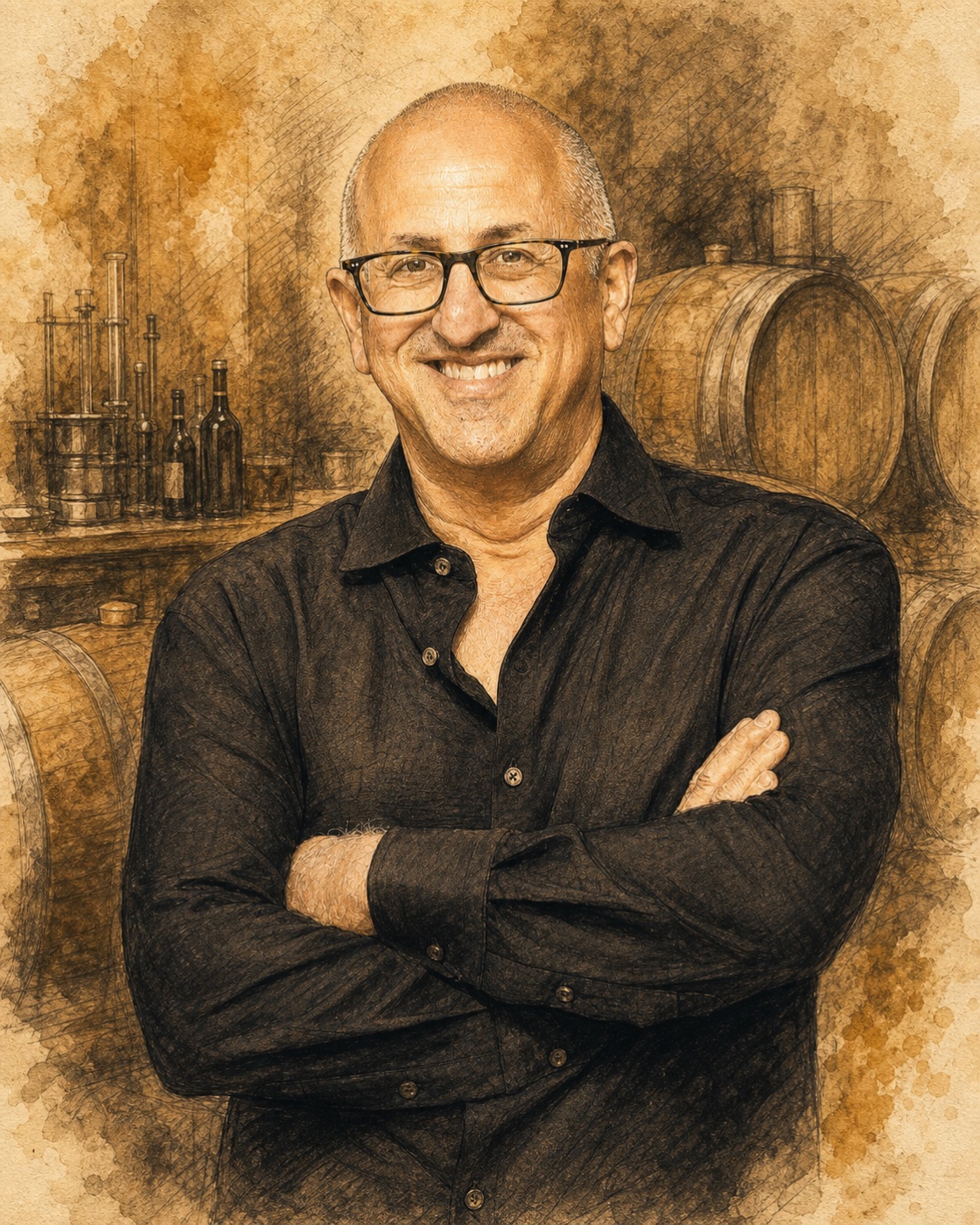 Interpretive illustrated portrait of Tony Arcudi